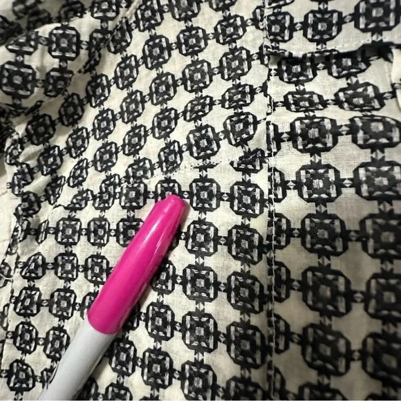 Anthropologie Holding Horses Black White Top with Tab Sleeves Size 12 - Picture 3 of 10